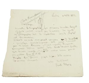 Image du vendeur pour Autograph letter signed. mis en vente par Antiquariat INLIBRIS Gilhofer Nfg. GmbH