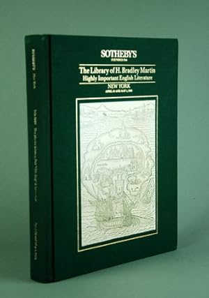 The Library of H. Bradley Martin. Highly English Literatur. Versteigerungskatalog Sothebys,