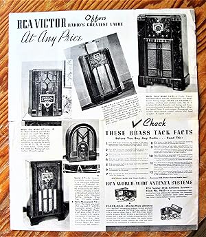 1937 RCA VICTOR MAGIC VOICE RADIO. Fold-Out Advertising Brochure.