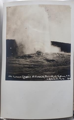 Real Photo Post Card: "Old Faithful Geyser at Close of Period of Action; #15"