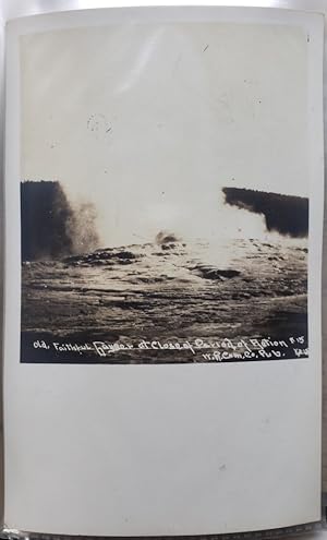 Real Photo Post Card: "Old Faithful Geyser at Close of Period of Action; #15"