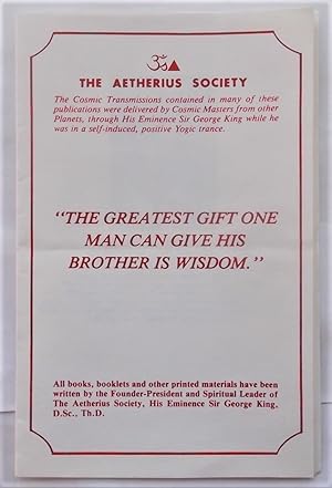 Seller image for The Aetherius Society March 1991 Catalogue Entitled "THE GREATEST GIFT ONE MAN CAN GIVE HIS BROTHER IS WISDOM" (Catalog) for sale by Bloomsbury Books