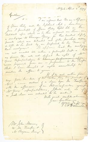 Alexander Hamilton Autograph Letter Signed.