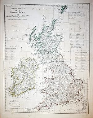 "A Compleat Map of the British Isles or Great Britain and Ireland." - British Isles Ireland Great...