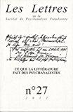 Image du vendeur pour Lettres De La Socit De Psychanalyse Freudienne (les), N 27. Ce Que L'criture Fait Des Psychanaly mis en vente par RECYCLIVRE