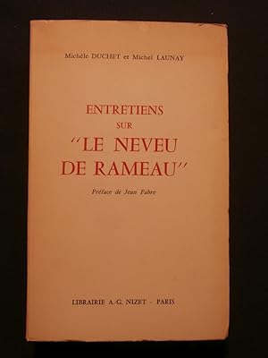 Image du vendeur pour Entretiens sur le neveu de Rameau mis en vente par Tant qu'il y aura des livres
