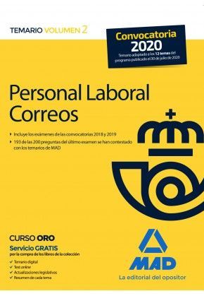 PERSONAL LABORAL DE CORREOS Y TELEGRAFOS. TEMARIO VOLUMEN 2