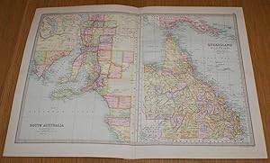 Imagen del vendedor de Map of Queensland and British New Guinea, and South Australia (eastern half only) - Sheet 83 Disbound from the 1890 'The Library Reference Atlas of the World' a la venta por Bailgate Books Ltd