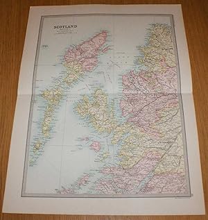 Map of Scotland (Section 1) covering the Western Isles or Outer Hebrides, Skye, Rum and parts of ...