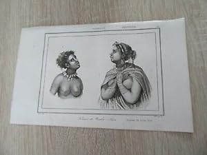 POLYNESIE FEMMES DE MOUKA HIVA GRAVURE ORIGINALE 1872