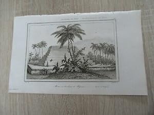POLYNESIE ILE TAHITI MORAI TOMBEAU DE PAPERA GRAVURE ORIGINALE 1872