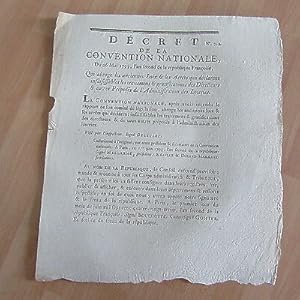 DECRET CONVENTION NATIONALE 1793 ADMINISTRATION LOTERIES LOTO