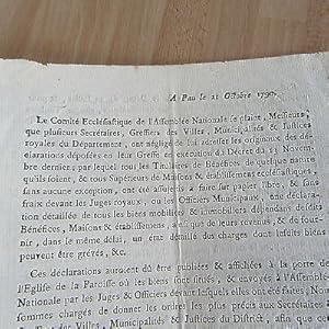 DOCUMENT 1790 DISTRICT DE PAU