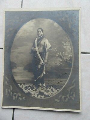 GRANDE PHOTO 1913 PRINCESSE INDIRA RAJAH MAHARAJAH DE BARODA