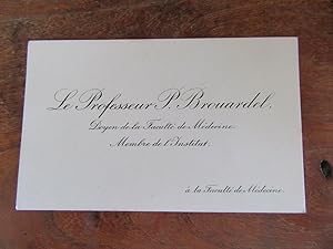 CARTE DE VISITE ANCIENNE PROFESSEUR PAUL BROUARDEL