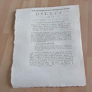 DECRET CONVENTION NATIONALE 1793 PREUVES CONTRE LES DEPUTES