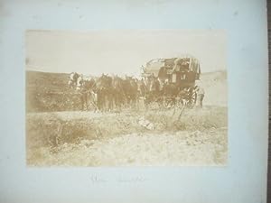 PHOTO ORIGINALE ALGÉRIE 1880 VOYAGE EN CALÈCHE PROBLÈME DE ROUE