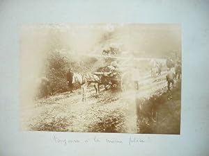 PHOTO ORIGINALE ALGÉRIE 1880 CALÈCHE L'EL MEÏDAH SUR LA ROUTE D'AÏN-DRAHAM