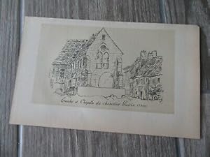 GRAVURE ORIGINALE 1881 SENLIS EVECHE CHAPELLE CHANCELIER GUERIN