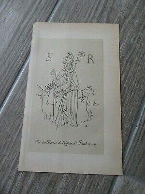 GRAVURE ORIGINALE 1881 SENLIS BORNES EGLISE SAINT RIEUL