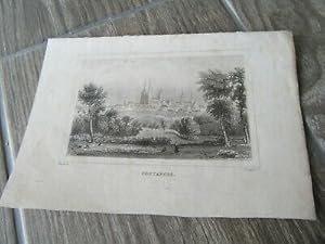 GRAVURE ORIGINALE 1880 COUTANCES