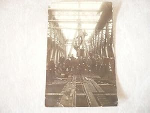 PHOTO ORIGINALE CONSTRUCTION PONT SUSPENDU VERS 1930 A IDENTIFIER ?