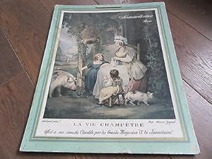 SAMARITAINE GRANDS MAGASINS 1913 LA VIE CHAMPETRE LITHOGRAPHIE + CALENDRIER