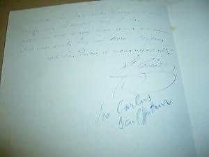 LETTRE AUTOGRAPHE DU SCULPTEUR Jean CARLUS (1852-1930)