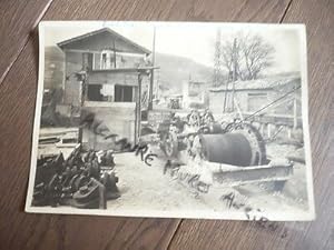 PHOTO 1943 CONSTRUCTUIN DU PONT DU TEIL SUR LE RHONE BRIDGE TREUILS TRANSLATION