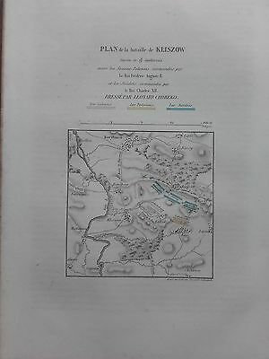 GRAVURE 1840 POLOGNE POLAND POLSKA PLAN DE LA BATAILLE DE KLISZOW