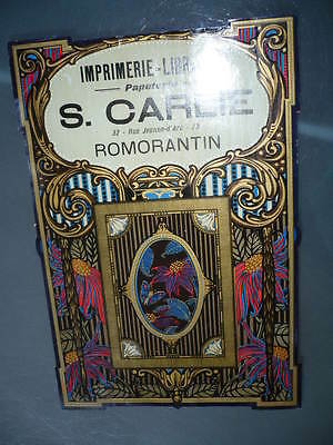 CHROMOLITHOGRAPHIE 1900 IMPRIMERIE CARLIE ROMORANTIN LIBRAIRIE ART NOUVEAU