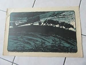 GRANDE LITHOGRAPHIE AVIATION 1919 MAURICE BUSSET AVION PLANE