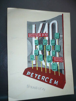 DESSIN ARCHITECTURE D'INTERIEUR VINTAGE 1960 GOUACHE STAND NORMACEM