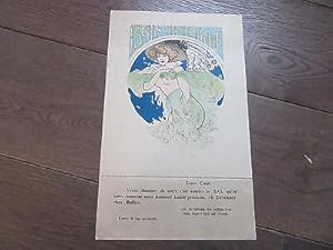 INVITATION ORIGINALE BAL DE L'INTERNAT 1905 ART NOUVEAU