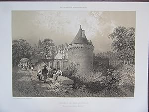 BELLE GRAVURE 1867 BRETAGNE MORBIHAN CHÂTEAU NAPOLEONVILLE PONTIVY