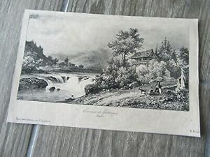 GRAVURE ORIGINALE GRETTINGEN SUISSE 1850