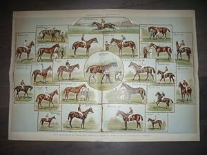 AFFICHE LITHOGRAPHIE 1900 AUTEUIL LONGCHAMP PARIS GRAND PRIX COURSES CHEVAUX