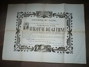 AFFICHE FUNERAIRE FUNERAILLES DE MALOTAU DE GUERNE 1864