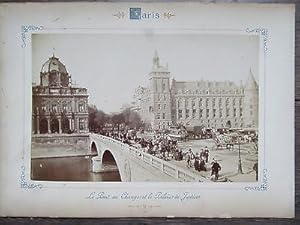 PHOTOGRAPHIE ANCIENNE 1870 PARIS PONT AU CHANGE ET PALAIS DE JUSTICE