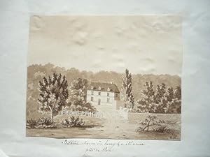 DESSIN 1836 AQUARELLE BILHIERE / PAU / MAISON OU HENRY IV A ETE NOURRI