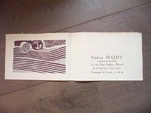 ANDRAS HAJDU INVITATION LITHOGRAPHIE ORIGINALE VERNISSAGE 1971