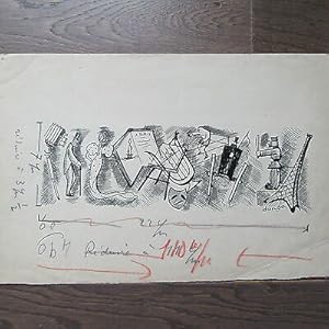 DESSIN ORIGINAL SIGNÉ 1920 DE DONGA A PARIS