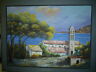 GRAND DESSIN PASTEL VILLAGE DE PINO CAP CORSE signé