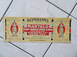 PETITE AFFICHE BONBONS PARFUMES MANTALO LIQUEUR TALENCIA BORDEAUX