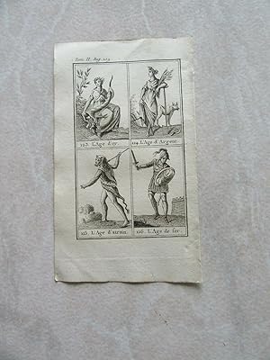 GRAVURE 1810 mythologie l'age d'or l 'age d'argent l'age d'airain l'age de fer