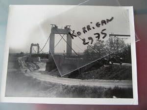 PHOTO 1944 reconstruction pont d'aiguilly Roanne bridge viaduc