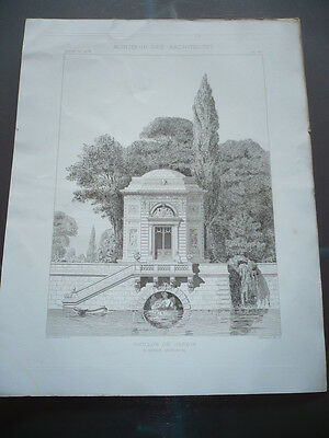 GRAVURE 1873 PAVILLON DE JARDIN MAYEUX ARCHITECTE