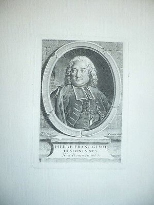 PIERRE FRANC GUYOT DESFONTAINES GRAVURE 18°