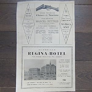 AFFICHETTE PUBLICITÉ ANCIENNE 1930 MARSEILLE REGINA HOTEL ARMURERIE M. SEYTRES