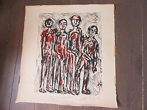 GRANDE LITHOGRAPHIE LES PERSONNAGES SIGNEE ERIC BAUCOINT ? NUMEROTEE 1995